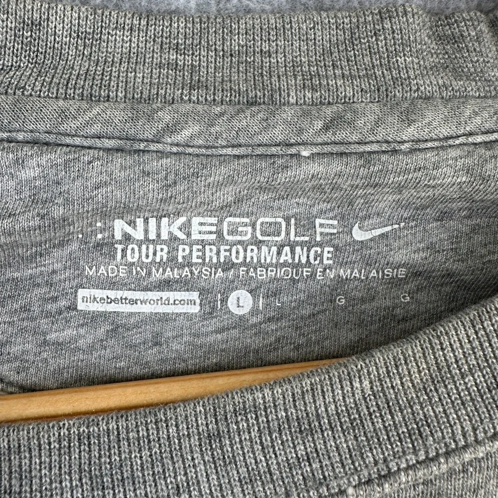 Nike Sweatshirt Mens L‎ Gray Golf Tour Performance Striped Crewneck Long Sleeve